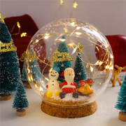 圣诞节水晶球装饰品摆件diy材料包小夜灯手工生日创意圣诞树礼物
