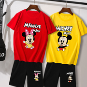 米奇套装夏季男童迪士尼联名米老鼠童装儿童短袖T恤女童米妮衣服