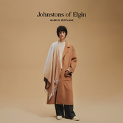 三八节礼物Johnstons of Elgin驼色渐变色纯羊绒斗篷女秋冬