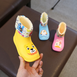 儿童雨鞋男童女童雨靴，防滑1-3婴幼，宝宝水鞋幼儿园加绒四季通用