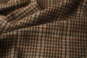 意大利进口复古棕黑绿灰白色，格纹细腻编织羊毛，面料设计师套装布料
