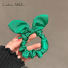 lichao饰品韩国东大门兔耳朵发圈，绿玫红蝴蝶结，弹力肠圈不伤发头绳