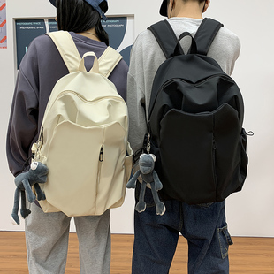 双肩包女大学生简约时尚潮流情侣书包ins可装15.6寸电脑背包男潮