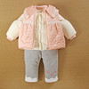 6一12个月0女婴儿衣服秋冬装3外套款女宝宝棉服袄分体三件套装季