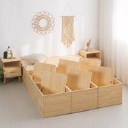 实木收纳箱简约组合榻榻米木，箱子拼床加宽小户型飘窗柜地台高箱床