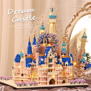 女孩拼装积木迪士尼公主，城堡模型小女生，系列益智玩具儿童生日礼物