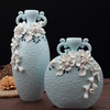 欧式个性花瓶摆件手捏陶瓷，插花工艺品现代客厅，酒柜装饰品结婚礼物