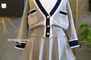 2023春秋韩版女童针织开衫，+短裙两件套儿童洋气，毛衣裙(毛衣裙)套装潮