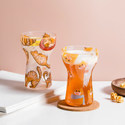 西比尔创意个性玻璃杯冷饮，杯耐冷热家用随手杯，啤酒杯水果杯雪糕杯