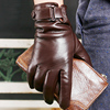 真皮手套男士冬季保暖皮手套，骑行摩托车开车薄款加绒加厚羊皮手套