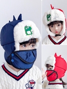 保暖帽4-8岁棉帽子军，绿色宝宝雷锋帽，防水护耳帽防风女童3岁潮毛线