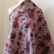 法式复古玫瑰花浮雕提花布料面料服装面料高档手工DIY衣服