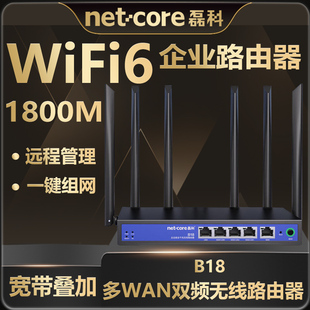 磊科wifi6路由器b18全千兆1800m无线5g企业，高速多wan口宽带叠加iptv商铺家用穿墙大功率光纤铁壳电信移动联通