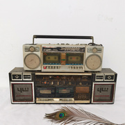 老式怀旧录音机磁带机，80年代老物件，卡带机手提式收录机道具摆件