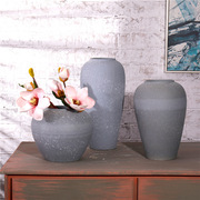 高温手工颜色釉花瓶火山灰，陶瓷工艺品摆件新中式，家居软装饰品