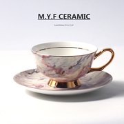 北欧紫岩陶瓷咖啡杯套装，英式下午茶具高档精致红茶杯欧式咖啡器具