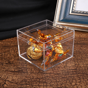 欧式纯色透明婚庆糖果盒正方形亚克力食品包装塑料结婚喜糖盒