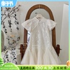 女童改良旗袍裙夏季儿童新中式，连衣裙洋气小女孩，中国风白色公主裙