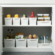 日式厨房整理收纳篮杂物储物筐塑料桌面窄长方形条型无盖收纳盒子