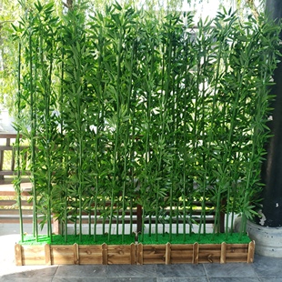 仿真竹子假竹子装饰酒店造景隔断客厅屏风挡墙塑料室内盆栽绿植物