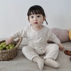韩版婴儿衣服秋装男女宝宝，棉质家居服套装弹力，睡衣上衣裤子两件套