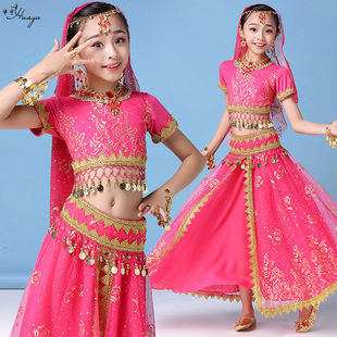 印度演出服儿童六一舞台，表演肚皮舞裙子，套装天竺少儿舞蹈时尚服装