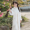 新中式白色国风大衣长袖加厚女装外套搭配旗袍2024年冬季优雅