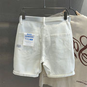 弹性白色牛仔短裤，男宽松直筒夏季薄款五分裤潮流，百搭气质5分中裤