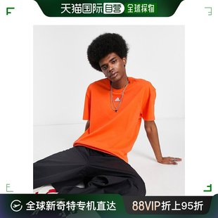 香港直邮潮奢 adidas 男士adidas Feel Vivid 休闲橙色T恤