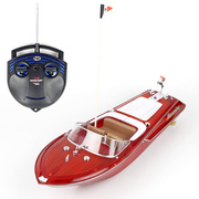 遥控快艇玩具高速遥控船真木纹遥控船 改装玩具男孩玩具车锂电