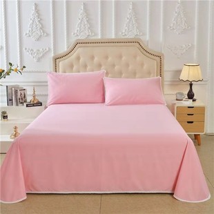 纯棉床单单件全棉纯色简约欧美风格，枕头套三件套双人单人床上用品