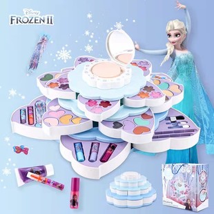 迪士尼公主儿童化妆品彩妆，盒套装艾沙小女孩过家家生日礼物玩具