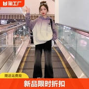 女童卫衣春秋2024洋气儿童网红休闲长袖韩版大童春装连帽上衣