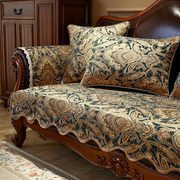 美式复古沙发垫四季通用欧式奢华坐垫真皮沙，发套防滑北欧轻奢座垫