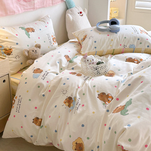 床品四件套纯棉床单，被罩单人床三件套全棉卡通，儿童床上用品4件套