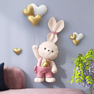 3d立体浮雕兔子客厅沙发背景墙装饰画玄关挂画儿童房卧室床头壁画