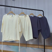 24d5d1夏季新中式棉麻套装，男潮流复古休闲亚麻，刺绣短袖短裤两件套