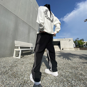 尾郎的店欧美hiphop裤子，高街ins小众高级感炸街美式宽松运动裤男