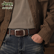 jeep吉普2024针扣皮带真皮，男士头层纯牛皮休闲百搭牛仔裤腰带