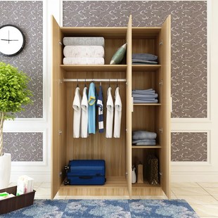 衣柜简约现代经济型实木板式组装衣橱卧室出租房简易木质收纳柜子