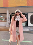 羊毛单排扣长外套女2023年冬季大衣名媛气质时尚显瘦潮