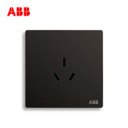 ABB开关插座面板空调插座墙壁电源三孔插座16A轩致黑色AF206-885