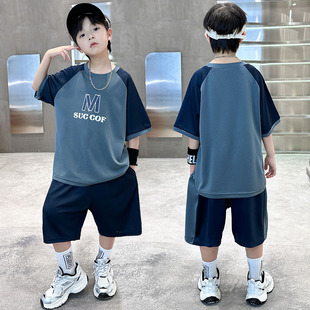 儿童篮球服套装男童夏季速干训练服短袖球衣中大童青少年运动童装