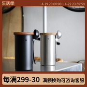 gsp燕印日本进口不锈钢密封罐，复古储存物，咖啡豆罐茶叶粉木盖量勺