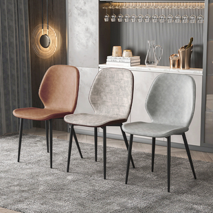 简约现代轻奢餐椅科技布椅子(布，椅子)靠背皮椅家用北欧餐厅餐桌椅书桌凳子