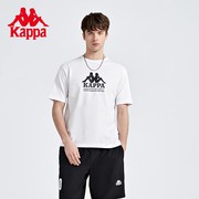 Kappa卡帕男子女子短袖2023夏季字母印花运动T恤百搭情侣休闲