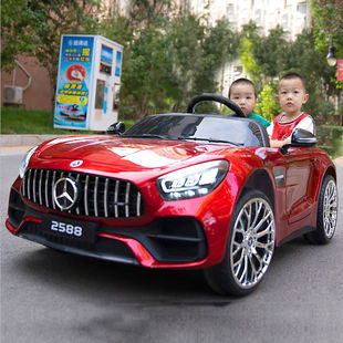 儿童电动汽车可坐双人两座婴儿，玩具汽车遥控男女，宝宝双座四驱童车