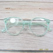 高品质板材近视眼镜框架复古圆框带鼻托男女潮透绿色1126