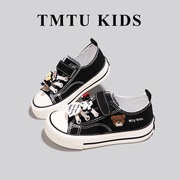 TMTU KIDS DIY联名款儿童魔术贴帆布鞋2023秋冬款男女童休闲板鞋