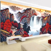 蒙娜丽莎十字绣客厅2米鸿运，当头大幅2024线绣大幅风景山水画